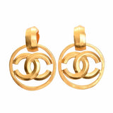 Chanel Cocomark Gold Circle Clip Earrings – Bags Junction