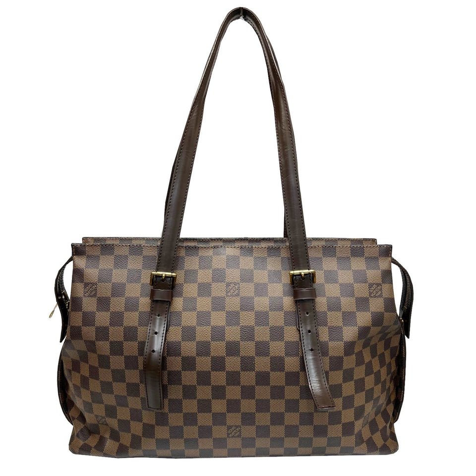 Louis Vuitton Damier Chelsea Tote Bag Shoulder PVC Leather Brown Men's Women's