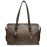 Louis Vuitton Damier Chelsea Tote Bag Shoulder PVC Leather Brown Men's Women's