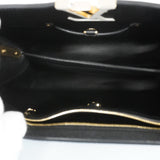 Louis VuittonAuth Taurillon 2way Bag Capucine MM Black,Light Blue