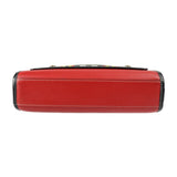 Burberry Black Multi-Color Red Color Leather Nylon Canvas Handbag Shoulder Bag ( )