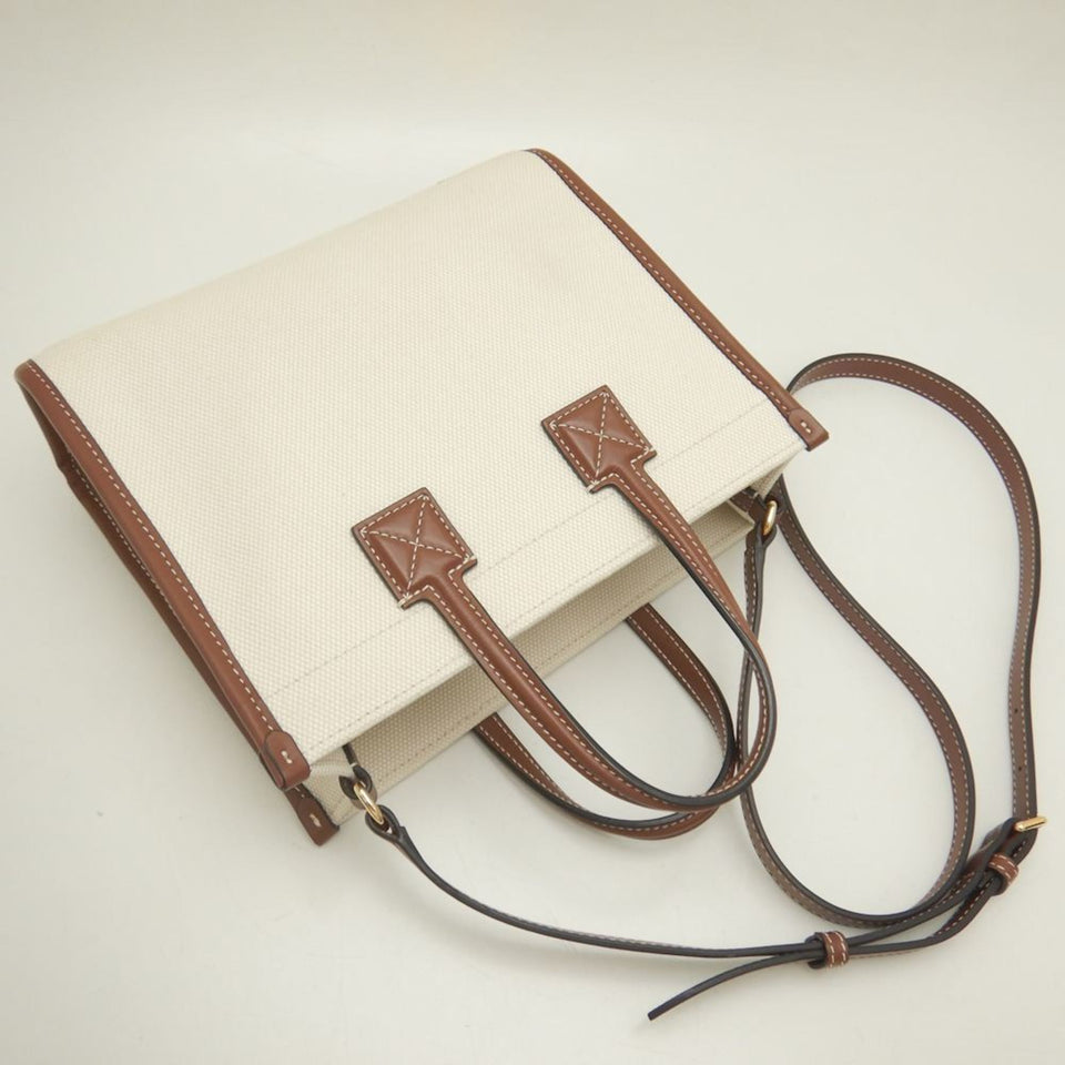 Burberry Canvas Leather Tote Bag ( )