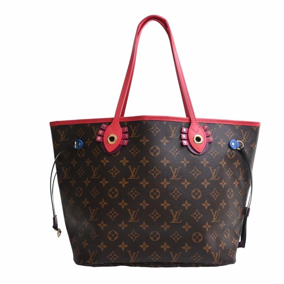 Louis Vuitton Monogram Totem Neverfull MM Tote Bag Brown Women's