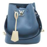 Louis Vuitton Rock Me Bucket Blue Blue gene Taurillon Clemence Leather leather Handbag