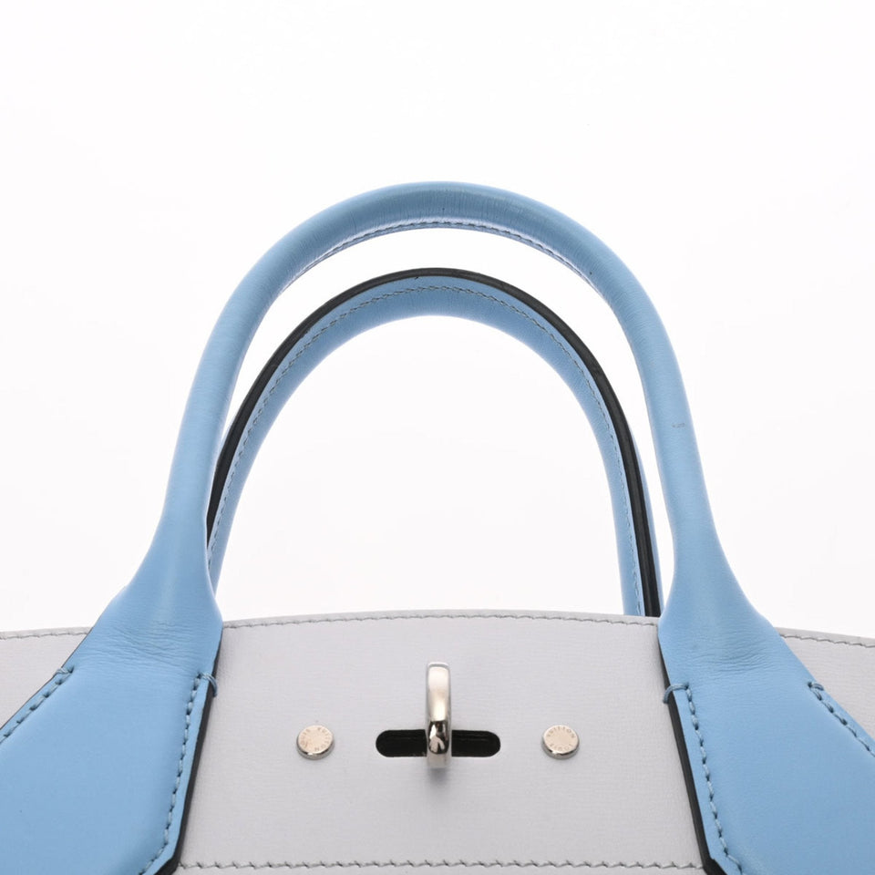 Louis Vuitton City Steamer MM Black Gray Blue Ladies Calf Bag