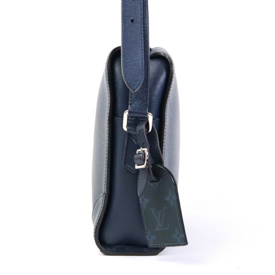 Louis Vuitton Crossbody Shoulder Bag Taiga Nikolai Messenger PM Indigo Blue Men's
