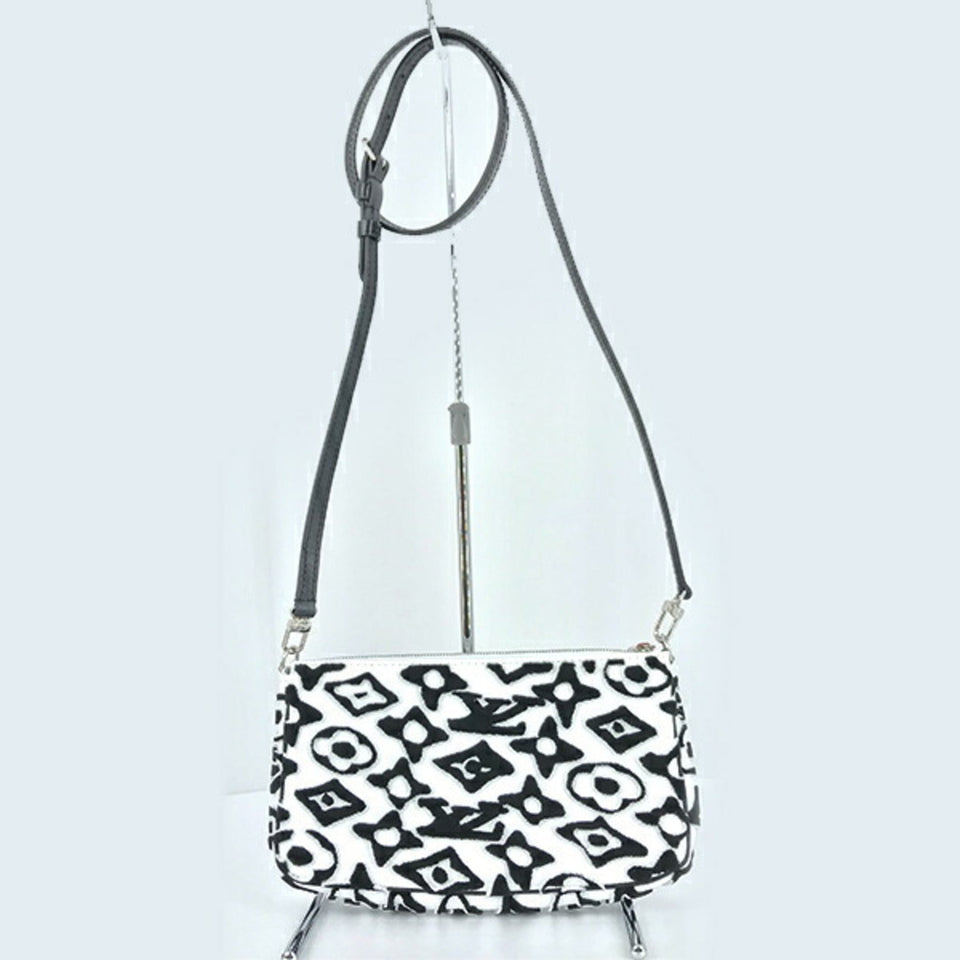 Louis Vuitton Mini Pochette Accessory Monogram Urus Fischer LV×UF White Black Women Men Clutch