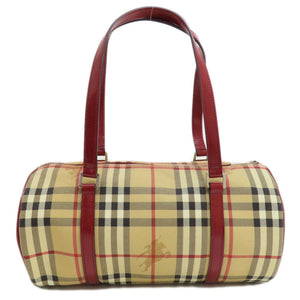 Burberry Beige Red Color Pvc Handbag ( )