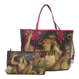 Louis Vuitton Neverfull MM Titian Bordeaux system Masters collection PVC coated canvas Tote