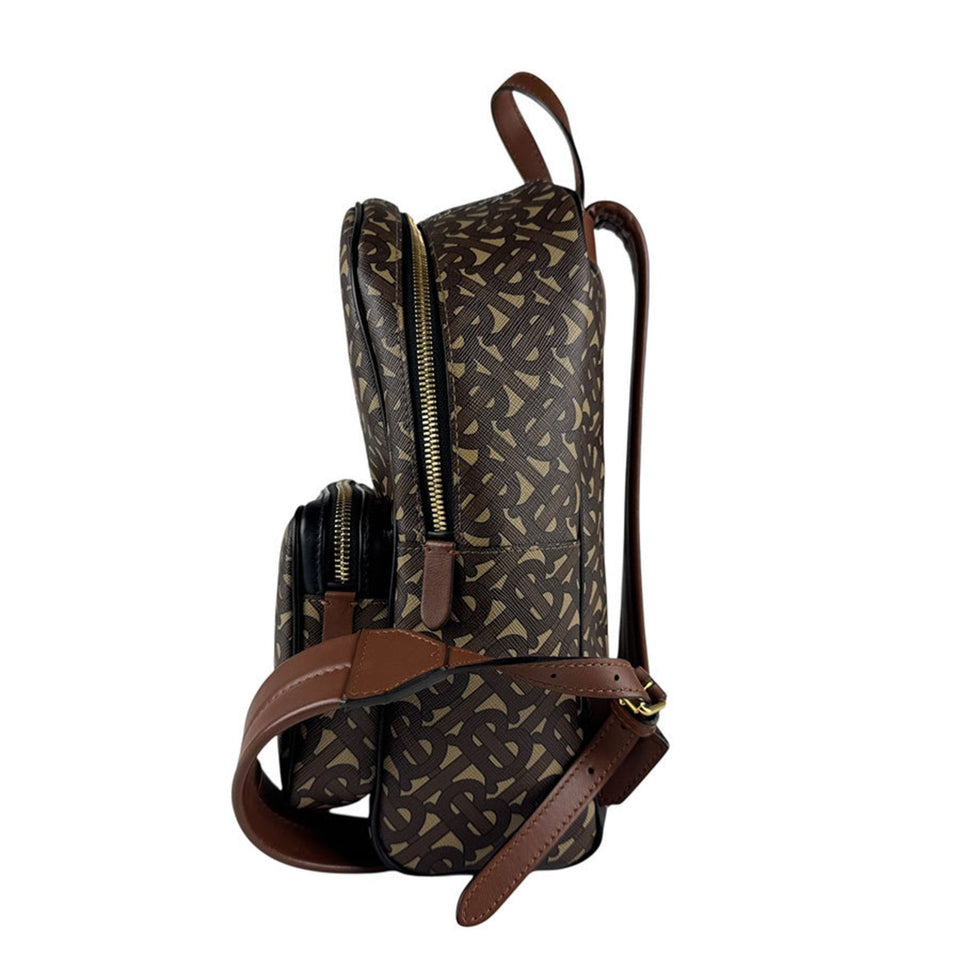Burberry Black Brown White Pvc Leather Backpack ( )