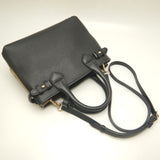 Burberry Black Leather Canvas Handbag ( )