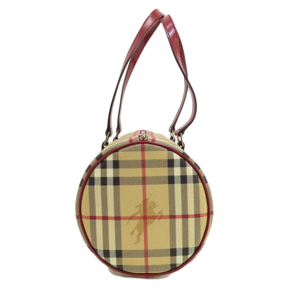 Burberry Beige Red Color Pvc Handbag ( )