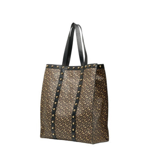 Burberry Black Brown Pvc Leather Tote Bag ( )