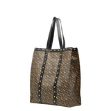 Burberry Black Brown Pvc Leather Tote Bag ( )