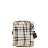 Burberry Beige Brown Canvas Leather Shoulder Bag ( )