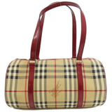 Burberry Beige Red Color Pvc Handbag ( )