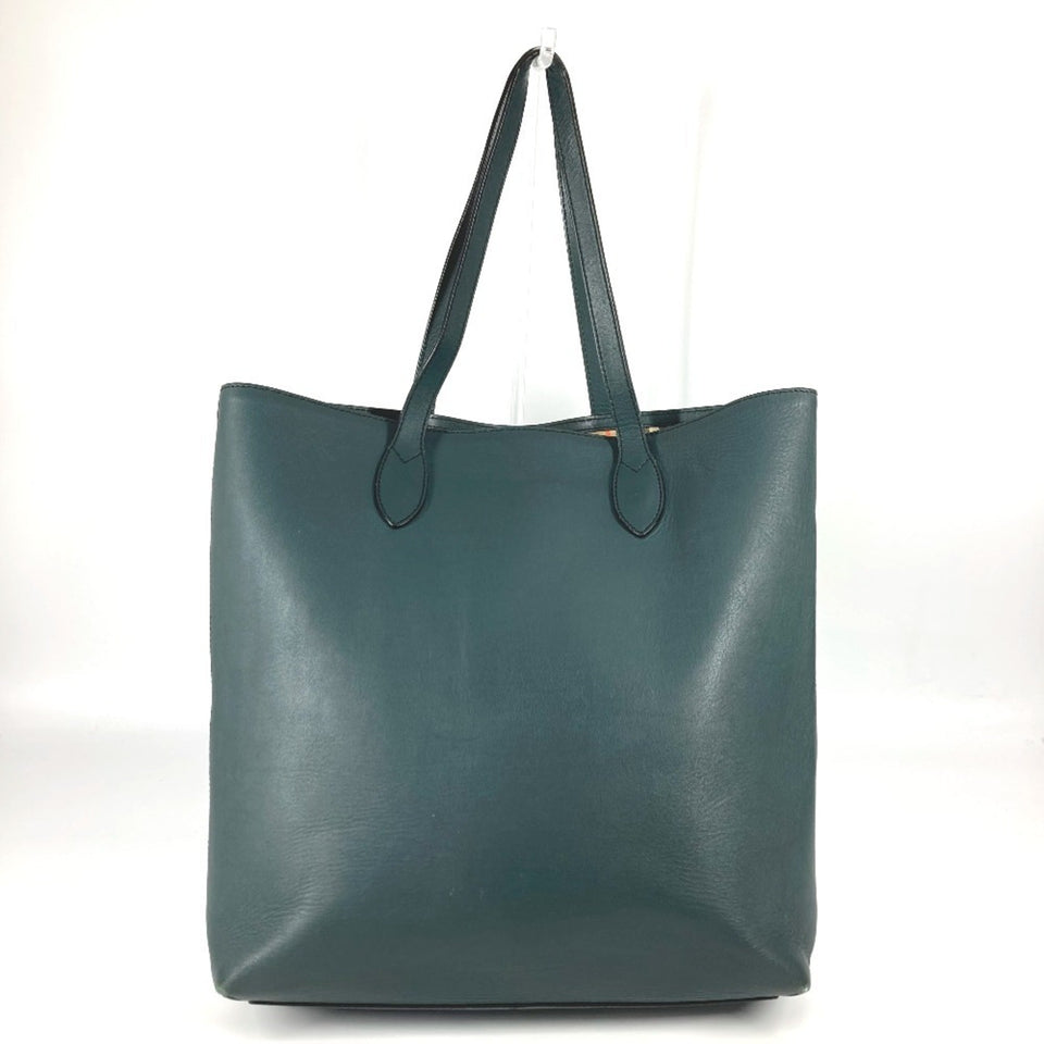 Burberry Blue Khaki Leather Shoulder Bag Tote Bag ( )