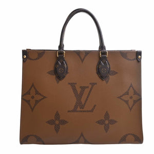 Louis Vuitton Monogram Giant Reverse On the Go MM Handbag Brown Women's