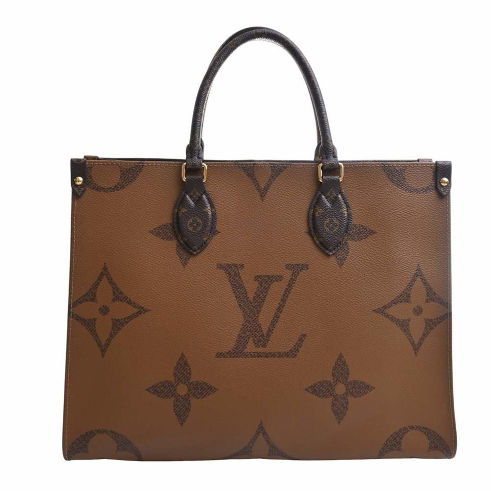 Louis Vuitton Monogram Giant Reverse On the Go MM Handbag Brown Women's