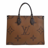 Louis Vuitton Monogram Giant Reverse On the Go MM Handbag Brown Women's