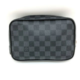 Louis Vuitton Truth Toilette PM Damier Graphite Black Silver Hardware Pouch Men's Clutch