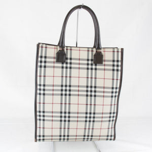 Burberry Beige Canvas Leather Tote Bag ( )