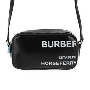Burberry Black White Coated Canvas Leather Pochette Pouch Shoulder Bag ( )