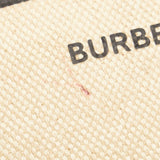 Burberry Beige Canvas Leather Pouch Tote Bag ( )