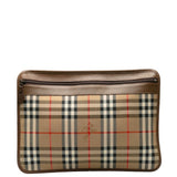 Burberry Beige Canvas Leather Clutch Bag ( )