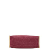 Burberry Beige Purple Canvas Leather Handbag Tote Bag ( )