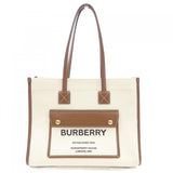 Burberry Brown White Handbag Tote Bag ( )