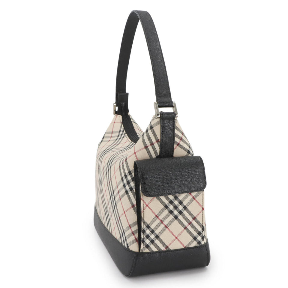 Burberry Beige Brown Canvas Leather Shoulder Bag ( )