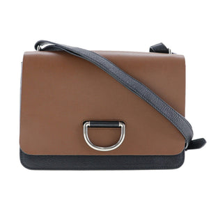 Burberry Black Brown Leather Shoulder Bag ( )