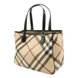 Burberry Beige Black Bordeaux Pvc Patent Leather Shoulder Bag Tote Bag ( )