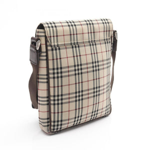 Burberry Beige Multi-Color Canvas Leather Shoulder Bag ( )