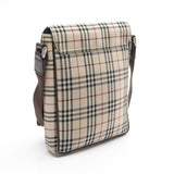 Burberry Beige Multi-Color Canvas Leather Shoulder Bag ( )