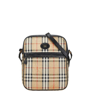 Burberry Beige Multi-Color Canvas Leather Shoulder Bag ( )