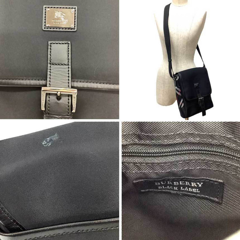 Burberry Black Nylon Leather Shoulder Bag ( )