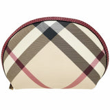 Burberry Beige Multi-Color Red Color Pvc Leather Pouch ( )