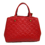 Louis Vuitton Montaigne MM Shoulder Bag Red Cerise Monogram empreinte leather