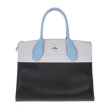 Louis Vuitton City Steamer MM Black Gray Blue Ladies Calf Bag