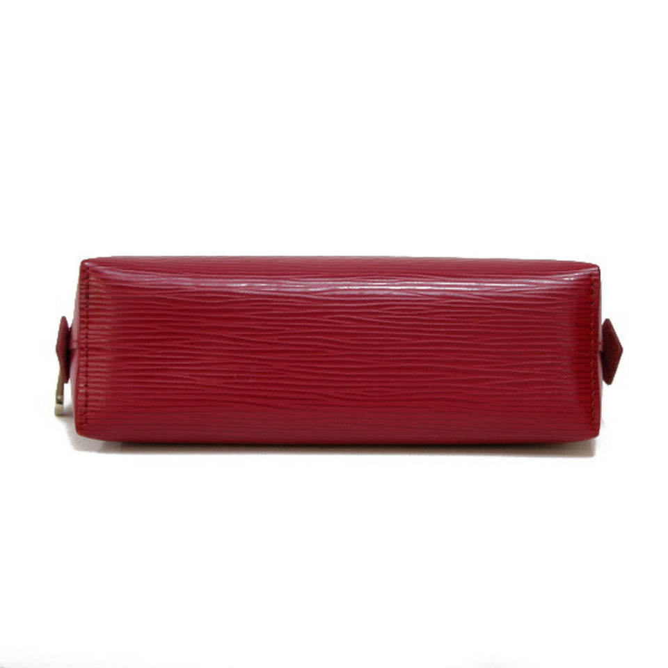Louis Vuitton Epi Pochette Tick Leather Fuchsia Engine Makeup Pouch Louis Vuitton Women's Men's Clutch