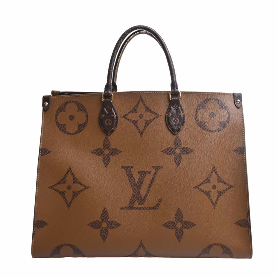 Louis Vuitton Giant Monogram Reverse On the Go GM Tote Bag Brown Women's