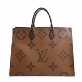 Louis Vuitton Giant Monogram Reverse On the Go GM Tote Bag Brown Women's