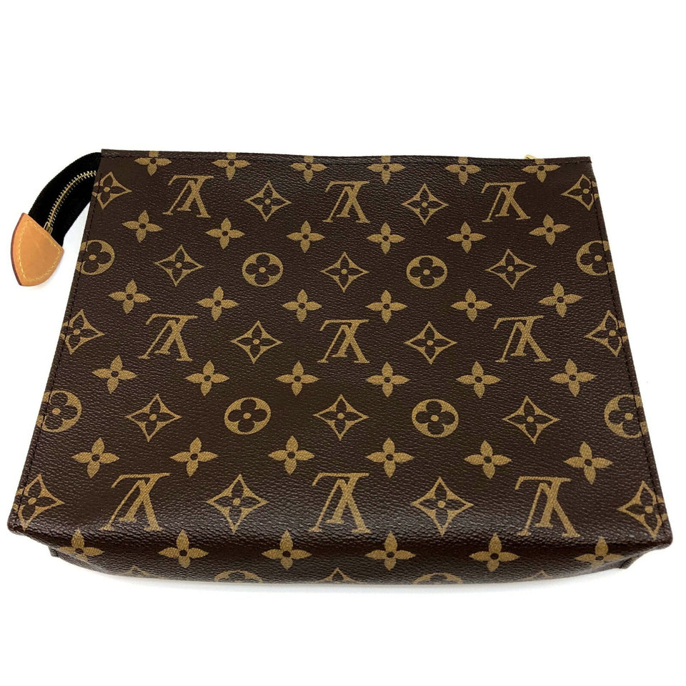 Louis Vuitton Posh Toilette 26 Brown Gold Hardware Pouch Monogram Women's Second Bag