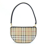 Burberry Beige Black Pvc Leather Clutch Bag Pouch ( )