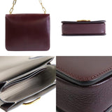 Burberry Bordeaux Leather Shoulder Bag ( )