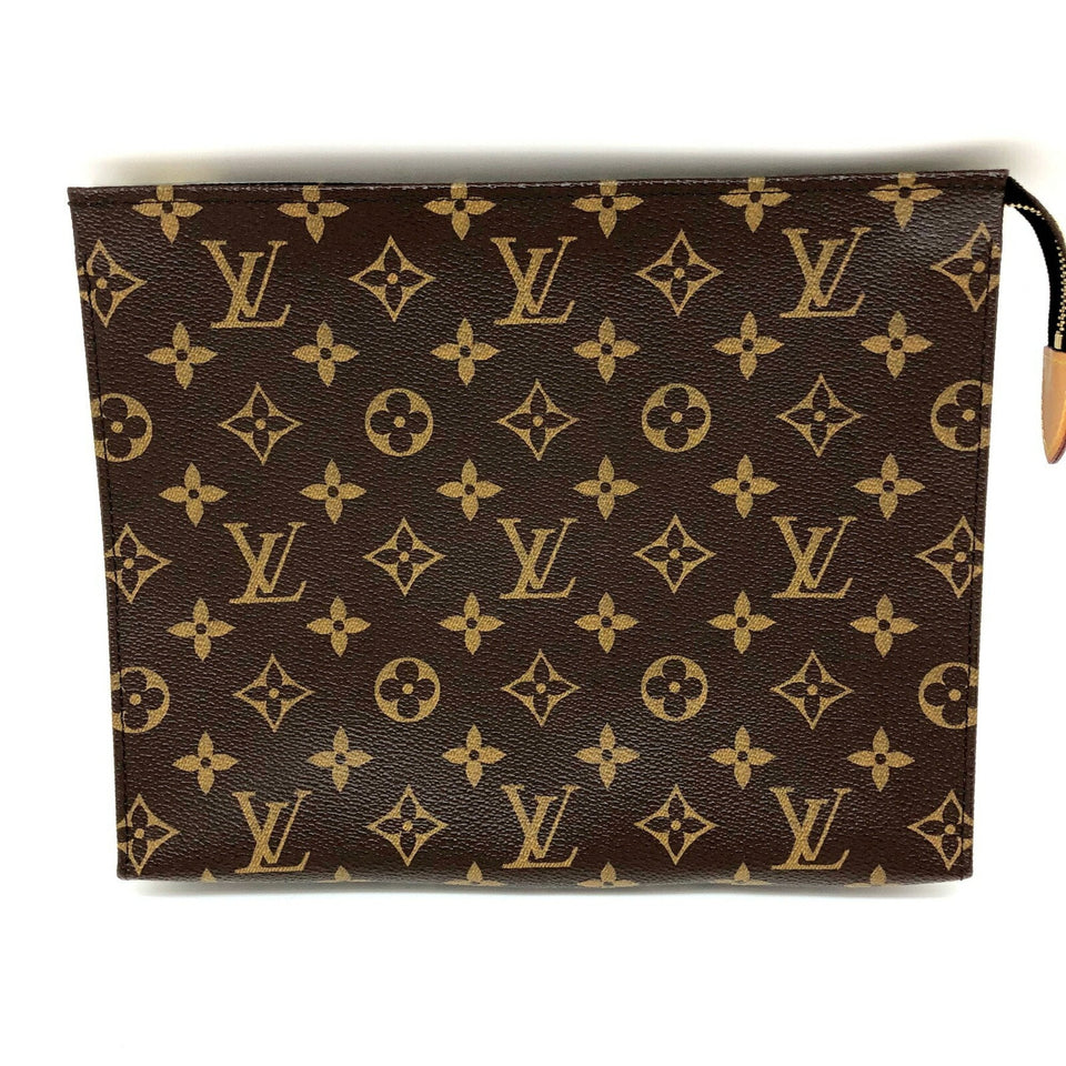 Louis Vuitton Posh Toilette 26 Brown Gold Hardware Pouch Monogram Women's Second Bag