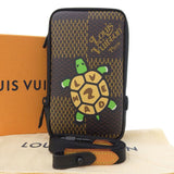 Louis Vuitton Damier Ebene Giant Double Phone Pouch Shoulder Bag Tortoise