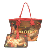Louis Vuitton Neverfull MM Brown Pink Masters collection PVC coated canvas Tote